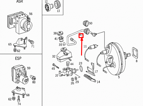 NEW MERCEDES-BENZ CLK C208 BRAKE BOOSTER LINE A2024301729 ORIGINAL