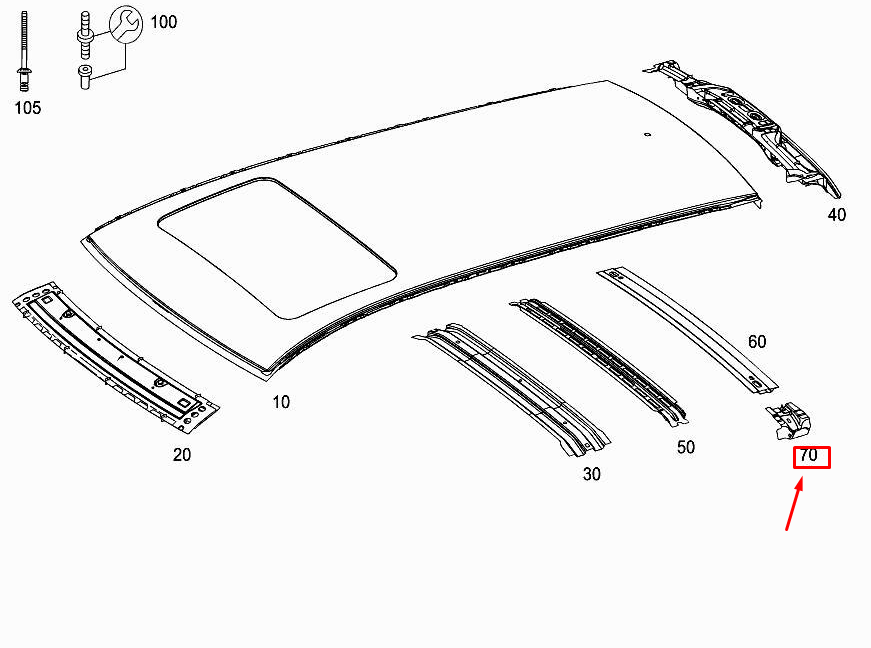 new mercedes-benz e w212 right roof mounting consule a2126361831 original