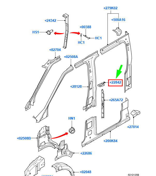 new ford transit mk3 left inner side panel reinforcement 4754499 original