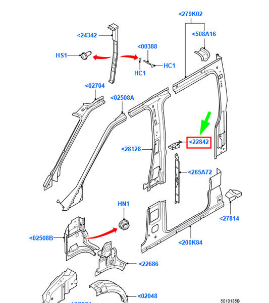 new ford transit mk3 left inner side panel reinforcement 4754499 original