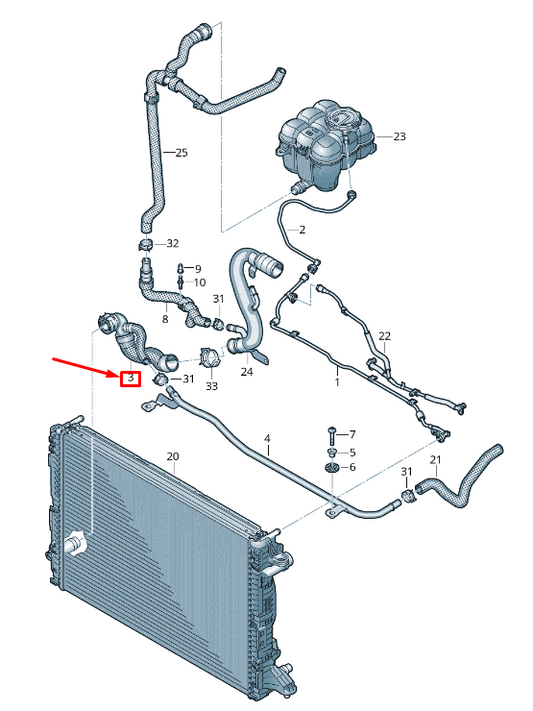 NEW AUDI Q7 4M COOLANT HOSE WITH QUICK RELEASE COUPLING 4M0122055DJ ORIGINAL