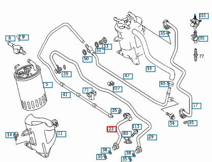 NEW MB A W168 ENGINE DIESEL FUEL FILTER HOSE PIPE A6680701632 ORIGINAL