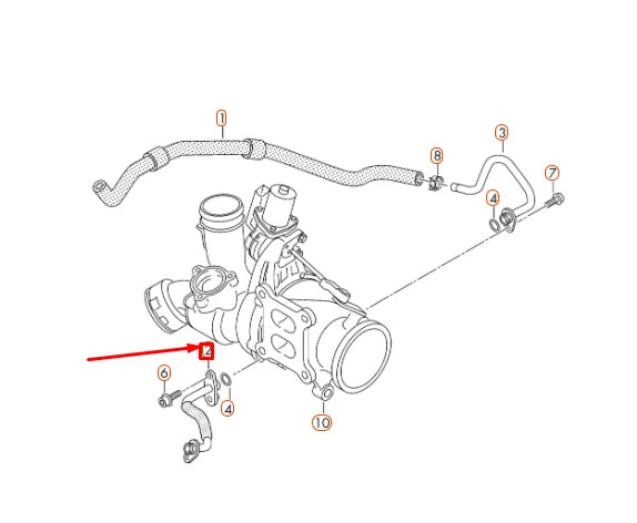 NEW VOLKSWAGEN BEETLE A5 TURBOCHARGER COOLANT PIPE 06K121497AC