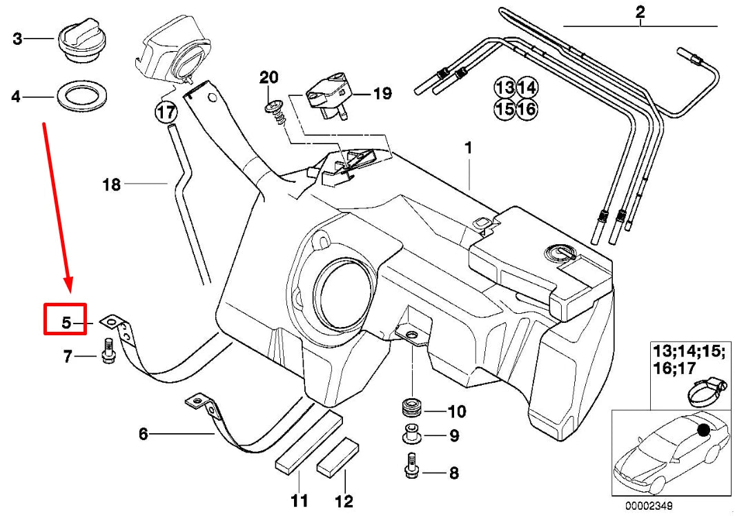 NEW BMW 3 COMPACT E36 FUEL TANK SUPPORT 1185025 16111185025 ORIGINAL