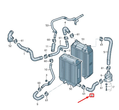 NEW AUDI RS7 SPORTBACK 4G LEFT LOWER ENGINE COOLANT HOSE 4G0121054H