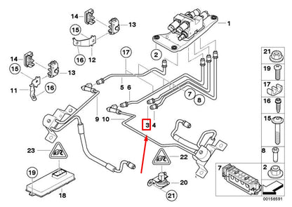 NEW BMW X6 E71, E72 DYNAMIC DRIVE PRESSURE LINE 37136772447 6772447 ORIGINAL