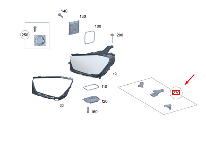 new mb gle w167 front right headlamp holder repair kit a1678204003 original