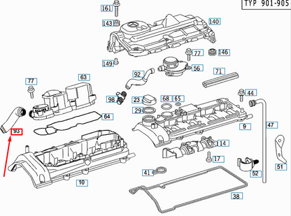 NEW MB SPRINTER 903 OIL SEPARATOR PIPE INTAKE MANIFOLD HOSE A6110100382 ORIGINAL