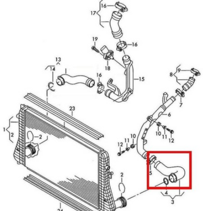 new audi a3 8p intercooler hose pipe 1k0145832ac 1.6tdi original
