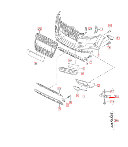 NEW AUDI Q7 4L FRONT LEFT FENDER SPOILER MOLDING 4L0807513D ORIGINAL