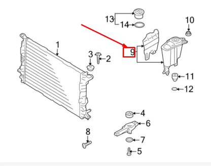 NEW AUDI A4 B8 ENGINE COOLANT RESERVOIR 8K0121403AC