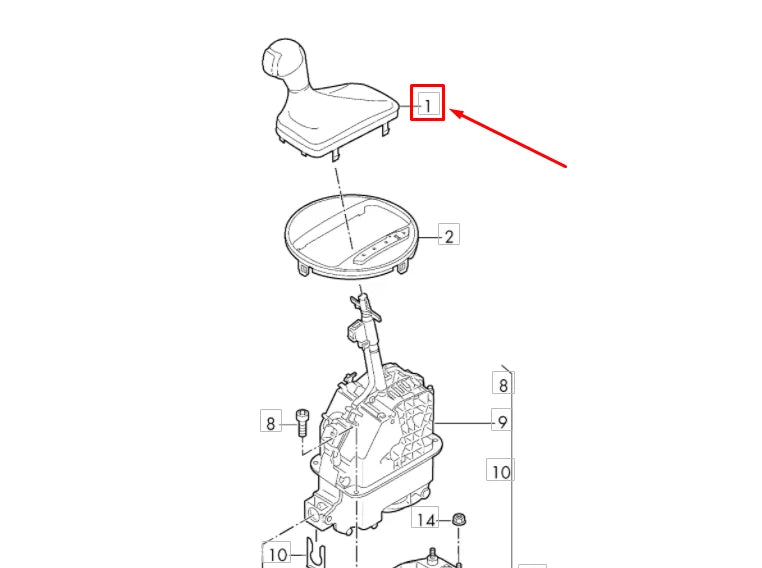 NEW AUDI TT FV MK3 RS SELECTOR LEVER GEARSTICK GRIP LHD 8S1713139DIAQ ORIGINAL