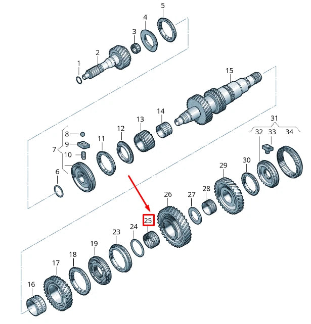 NEW VOLKSWAGEN CRAFTER 2F MK1 1ST GEAR NEEDLE BEARING 0B7311848B