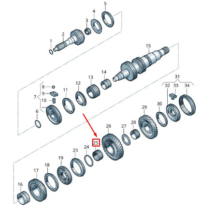 NEW VOLKSWAGEN CRAFTER 2F MK1 1ST GEAR NEEDLE BEARING 0B7311848B