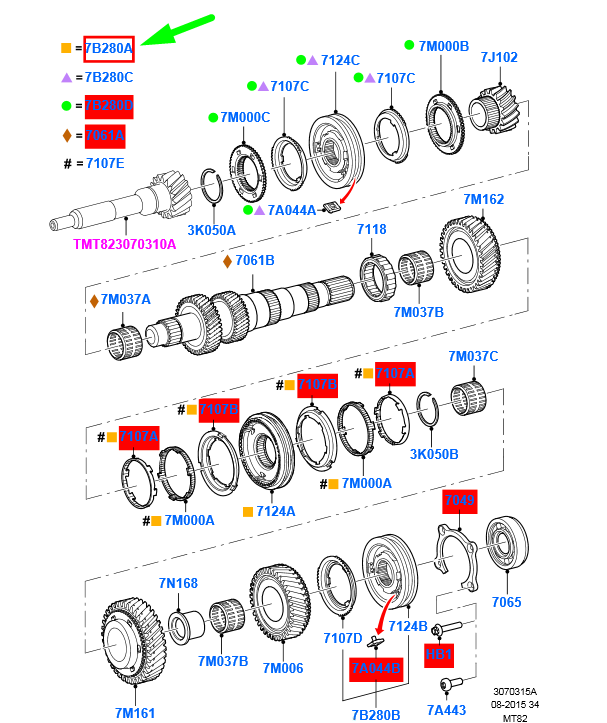 new ford ranger t6 mk1 1st / 2nd gear synchronizer assy 1822122 original