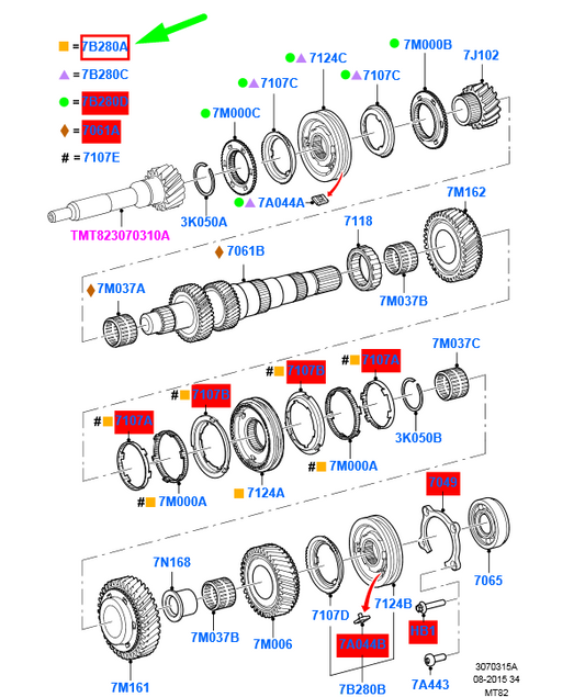 new ford ranger t6 mk1 1st / 2nd gear synchronizer assy 1822122 original