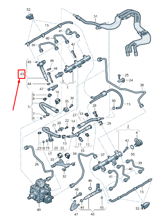 new audi a5 sportback f5 fuel injector 059130277fc original