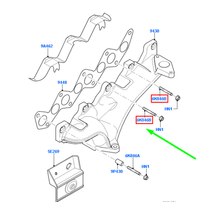 new ford kuga mk1 c394 exhaust manifold stud 1308125 3m5q-6k046-aa original