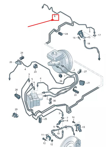 NEW VW TOUAREG CR BRAKE PIPE FROM HYDRAULICS TO BRAKE HOSE 4M4614726M