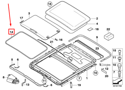 new bmw 3 e46 sunroof seal 54128226607 8226607 original