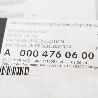 NEW MERCEDES BENZ GLA X156 FUEL PURGE VALVE A0004760600 ORIGINAL