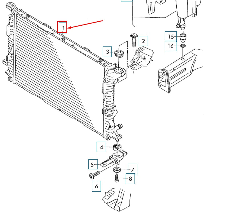 NEW AUDI Q5 8R COOLING RADIATOR 8K0121251AJ ORIGINAL