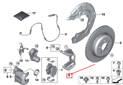 new bmw 5 touring g31 front right brake caliper carrier 34206870584 original