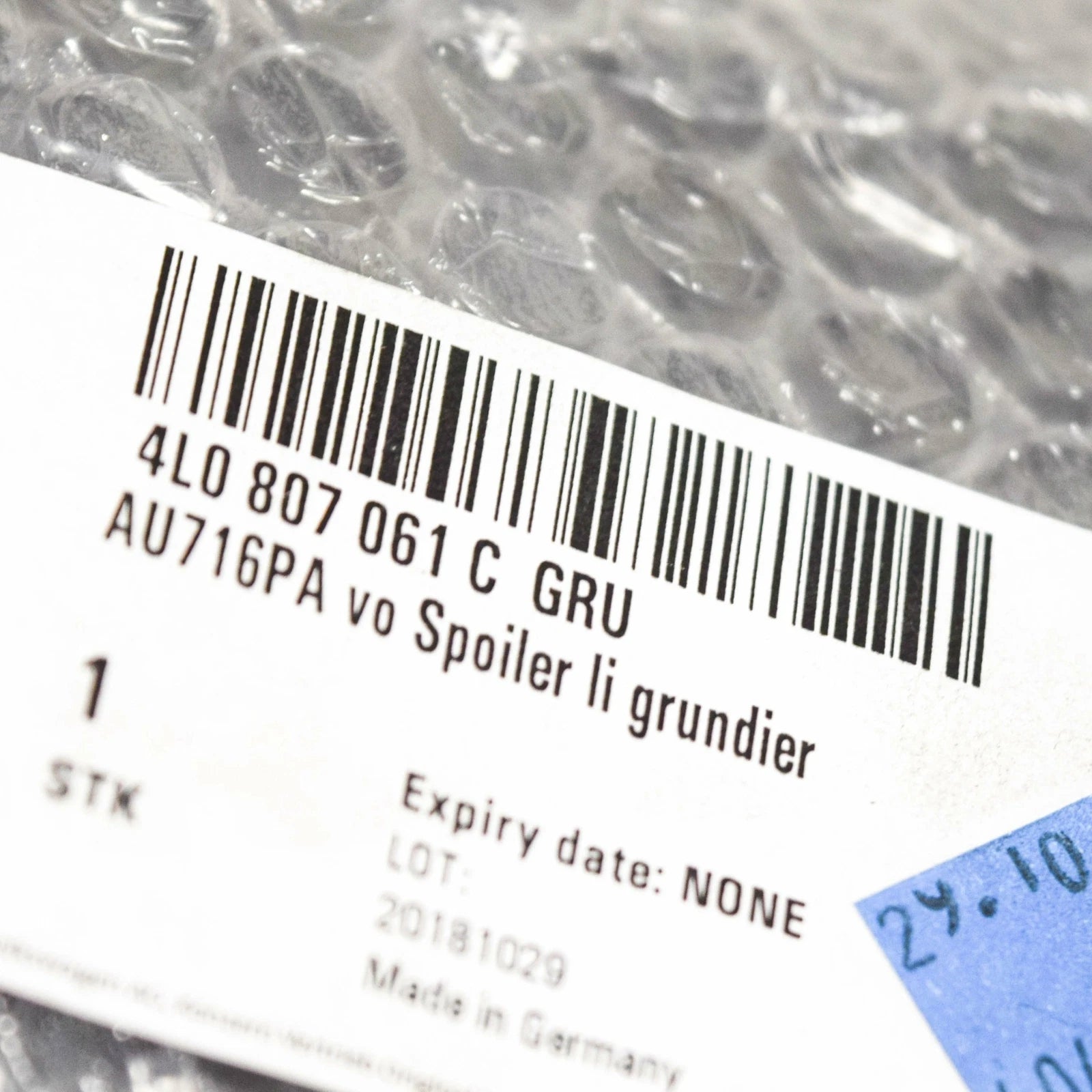 NEW AUDI Q7 4L FRONT BUMPER LEFT PRIMED GRILLE SPOILER 4L0807061CGRU ORIGINAL