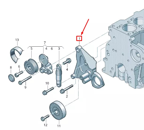 NEW VW CRAFTER 2F MK1 ALTERNATOR BELT TENSIONER BRACKET 076145169A
