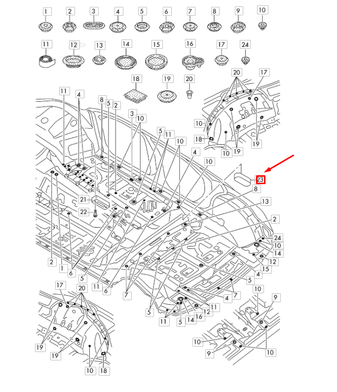 NEW AUDI Q7 4M REAR JACK SOCKET 4M0802847B ORIGINAL