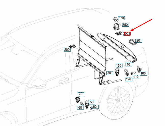 NEW MB GLK X204 LUGGAGE COMPARTMENT REAR RIGHT COVER A20486914087E94 ORIGINAL