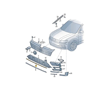 NEW VOLKSWAGEN TIGUAN ALLSPACE BW2 FRONT BUMPER MOLDING 5NN853101A2ZZ ORIGINAL