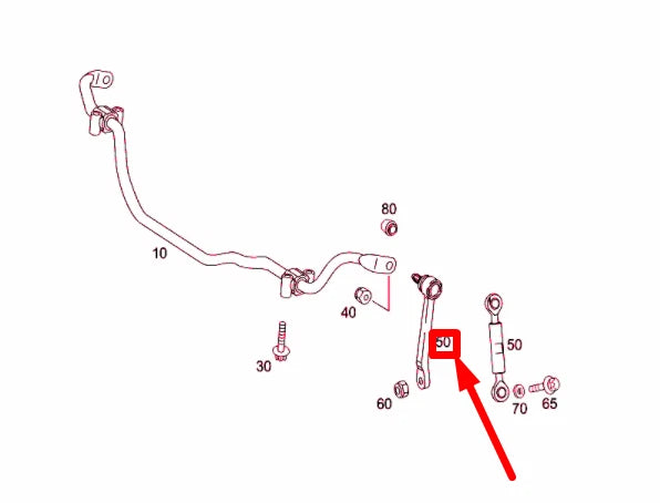 NEW MERCEDES-BENZ SL R230 FRONT RIGHT TORSION BAR LINKAGE A2303200689 ORIGINAL