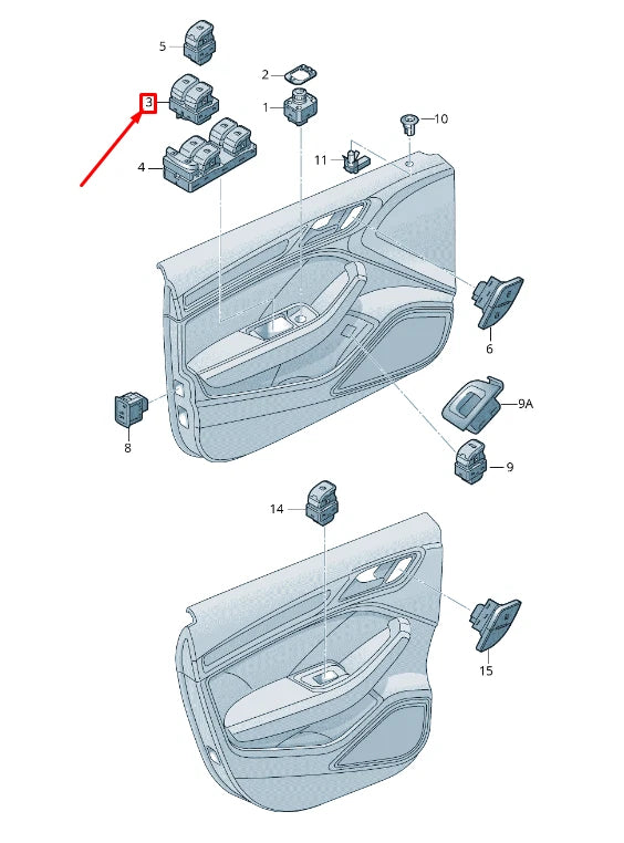 NEW AUDI TT FV FRONT LEFT DOOR WINDOW SWITCH 8V0959851B ORIGINAL