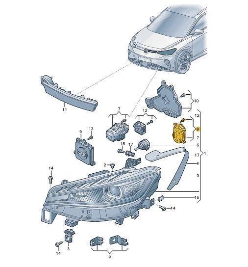 NEW VOLKSWAGEN ID.4 E21 LEFT LED LIGHTS CONTROL UNIT 11A941479D 2021 ORIGINAL