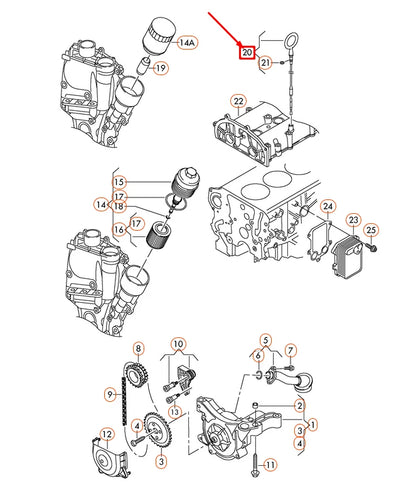 NEW VOLKSWAGEN EOS OIL DIPSTICK 03C115611AA
