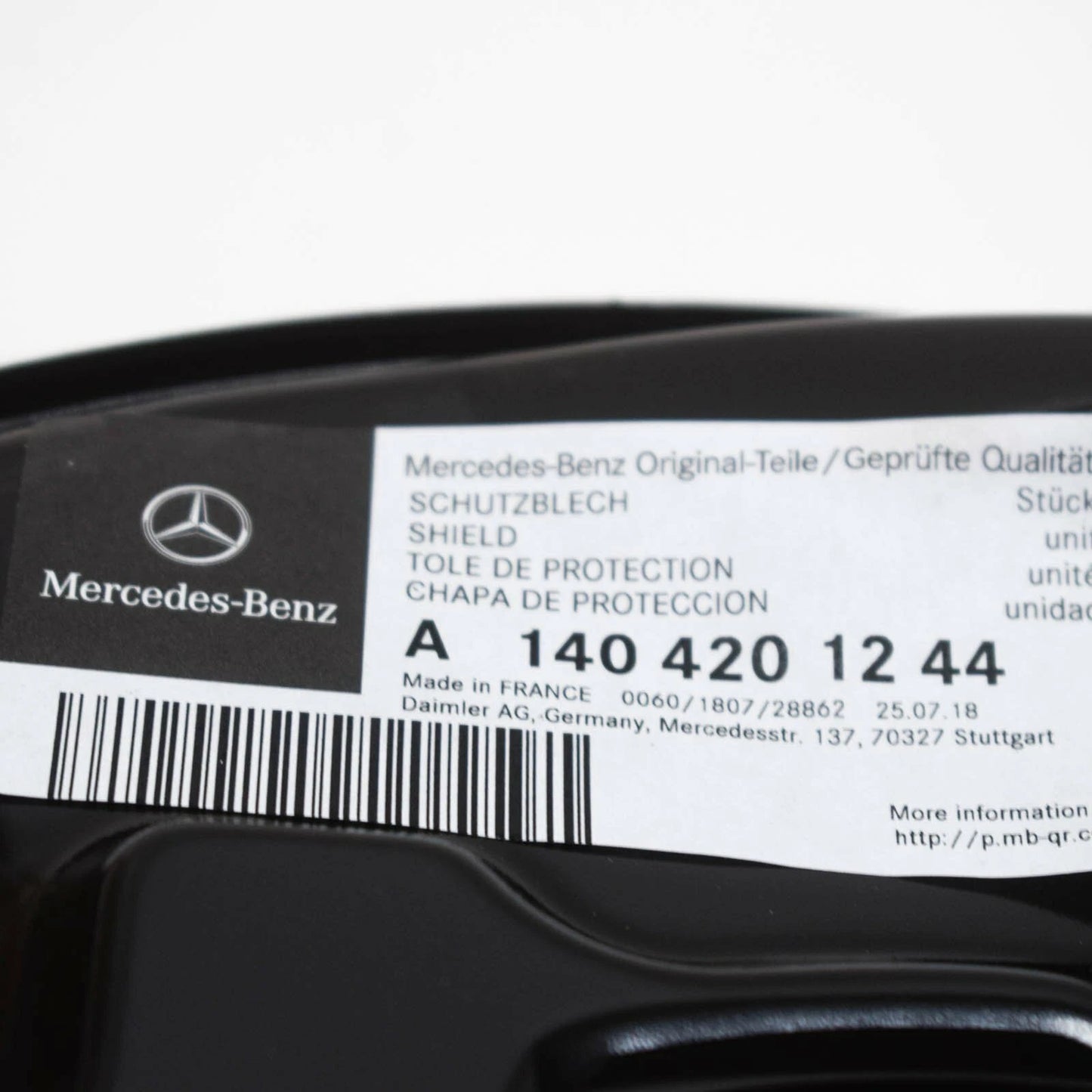 NEW MB S W140 REAR LEFT WHEEL BRAKE PROTECTIVE PLATE A1404201244 ORIGINAL