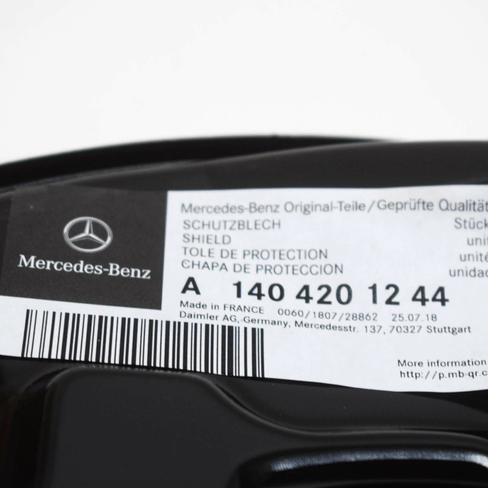 NEW MB S W140 REAR LEFT WHEEL BRAKE PROTECTIVE PLATE A1404201244 ORIGINAL