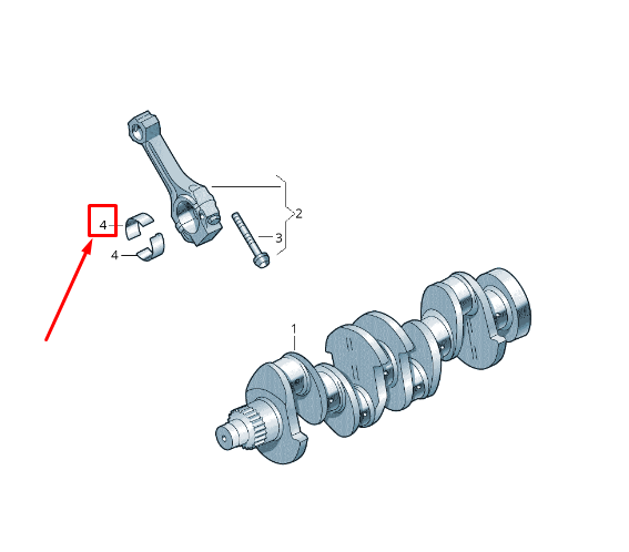 new vw beetle 5c engine connecting rod bearing shell 04e105701kglb original