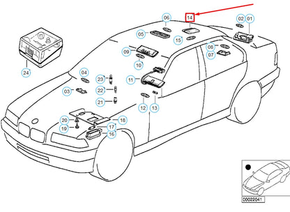NEW BMW 3 E36 REAR LEFT INTERIOR READING LIGHT 63318376863 8376863 ORIGINAL