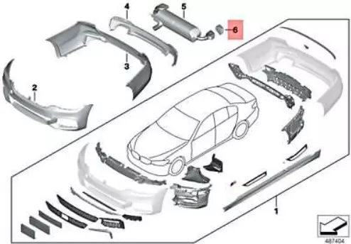 NEW BMW 5 G30 REAR RIGHT EXHAUST PIPE TIP 18308631961 ORIGINAL