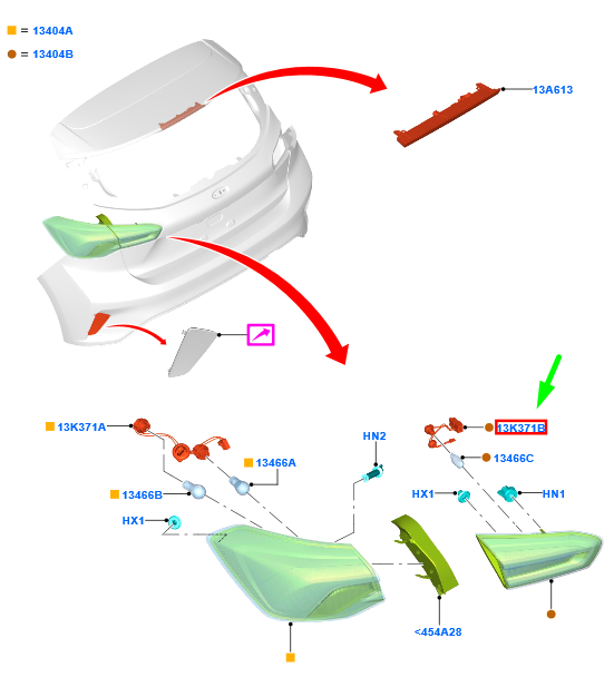 new ford focus mk4 rear inner tail light bulb holder 2194676 original