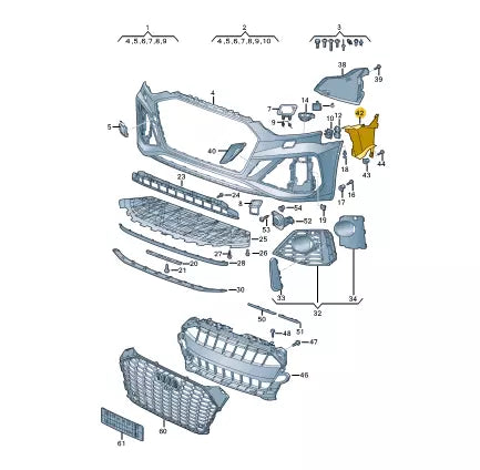 NEW AUDI RS5 8W6 FRONT BUMPER LEFT AIR GUIDE 8W6121763E