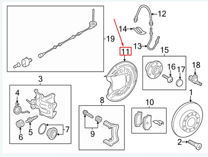 NEW VW EOS 1F REAR LEFT DUST SHIELD 1Q0615611F ORIGINAL