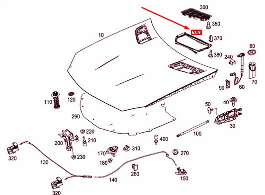 NEW MERCEDES-BENZ SLK R172 UNDER LEFT HOOD GRATE COVER LHD A1728800105