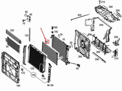 NEW MERCEDES-BENZ SLK R172 ENGINE LOW TEMPERATURE RADIATOR A1725000003 ORIGINAL