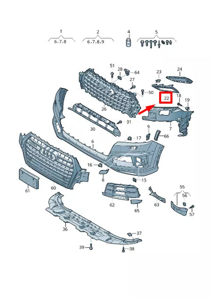 NEW AUDI Q7 4M FRONT RIGHT BUMPER AIR GUIDE TRIM 4M0807158A ORIGINAL