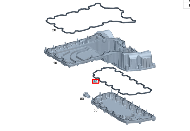NEW MERCEDES-BENZ A W177 ENGINE OIL PAN SEAL A6540149400 ORIGINAL