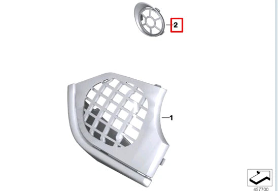 NEW BMW K-61 K 1600 BAGGER RIGHT TWEETER SPEAKER COVER 46638393866 ORIGINAL