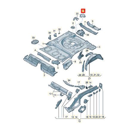new audi q3 f3 sportback subwoofer bracket 5na955144 original